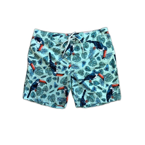 St. John's Bay Other - St Johns Bay Mens XXL Swim Trunks NWT Turquoise Toucan Tropical 9 Inseam 2XL